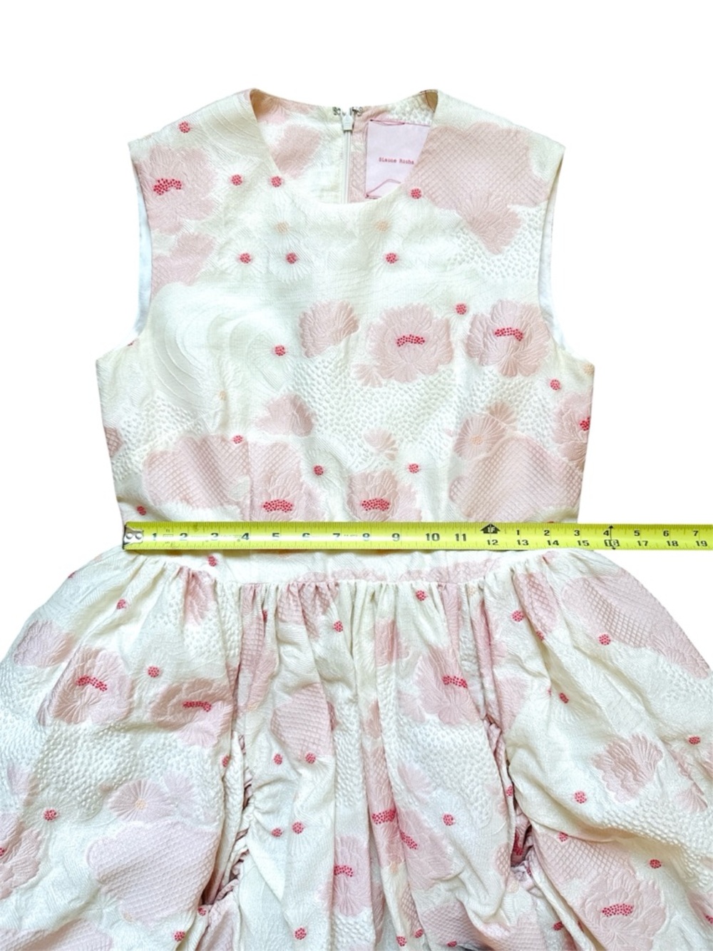 Simone Rocha H&M White and Pink Floral Jacquard Party Dress - Picture 10 of 11